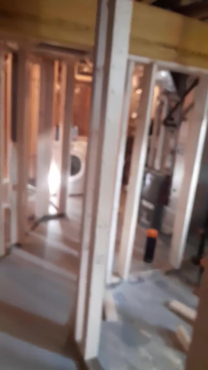 Framed basement ready for drywall
