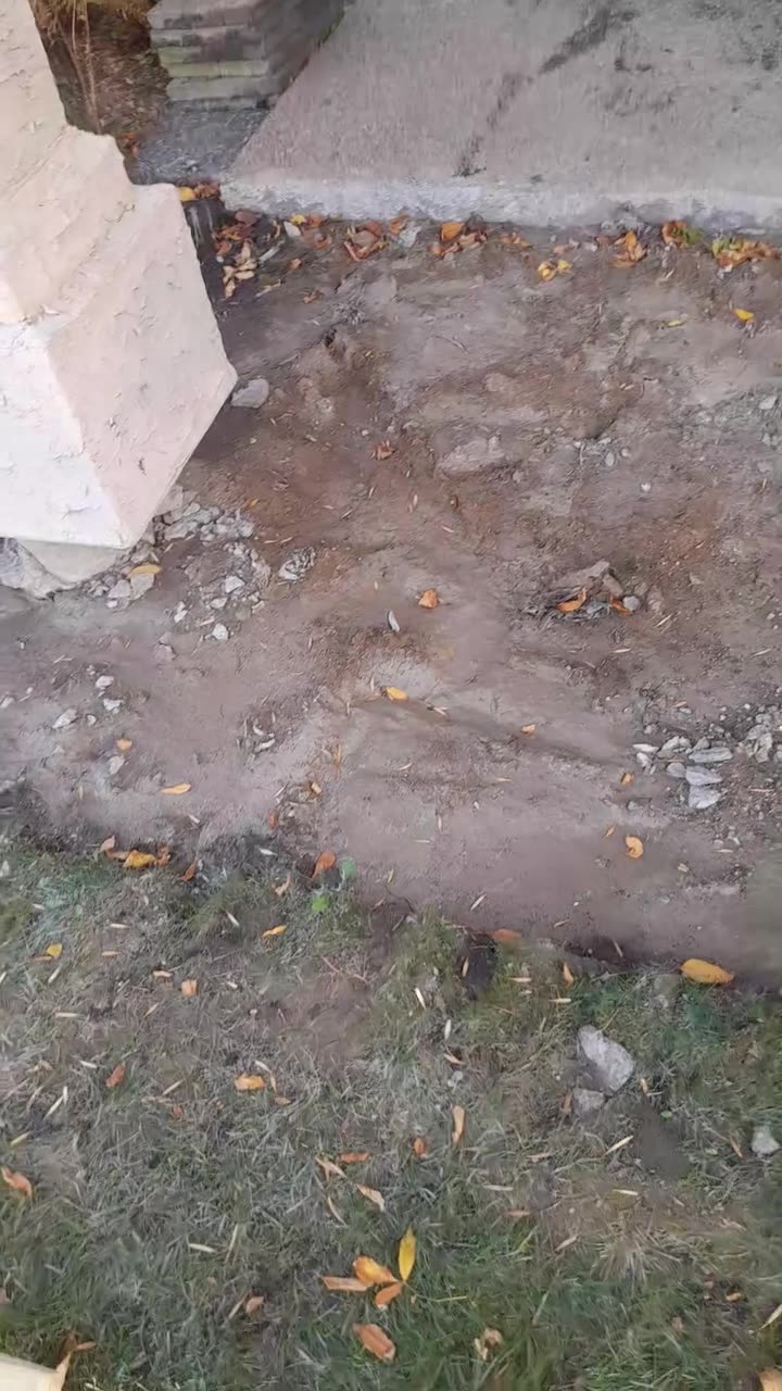 Old patio concrete cut out