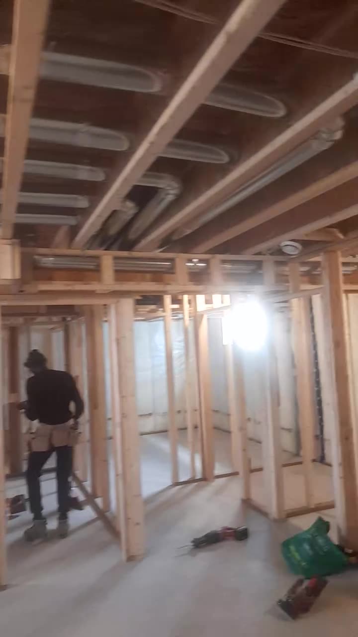 Basement framing and ceiling joists
